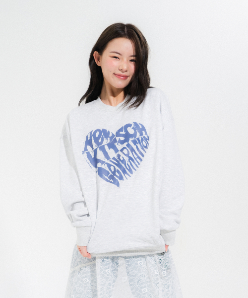 VINT HEART LOGO SWEATSHIRTS(LIGHT MELANGE)