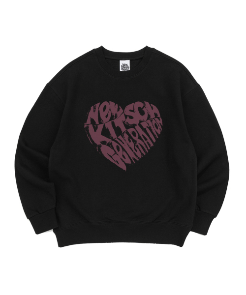 VINT HEART LOGO SWEATSHIRTS(BLACK)