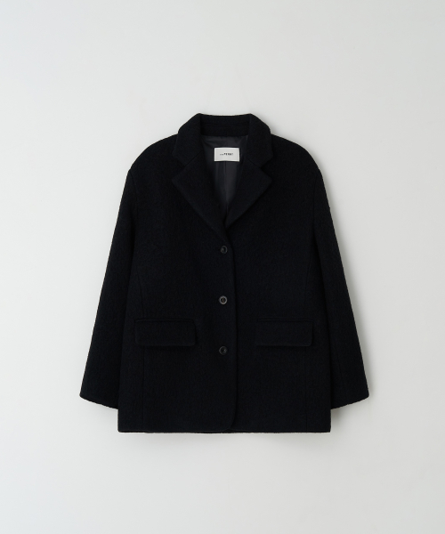 WOOL ALPACA JACKET- Black