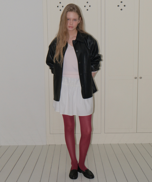 A FAUX LEATHER JACKET BLACK