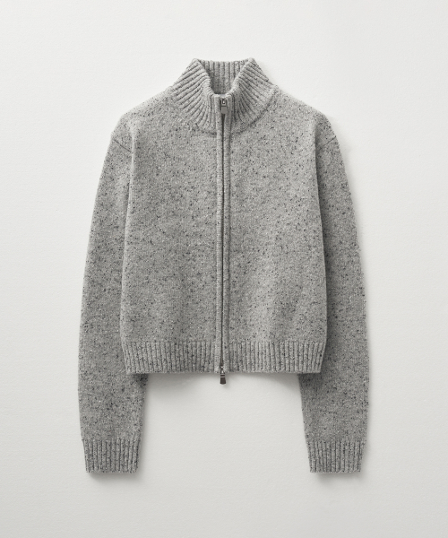 MUSINSA | MONGDOL Our Half Neck Zip Up Cardigan Gray MDCD030GRAY