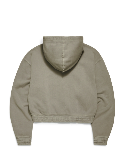 WOMENS PIGMENT HEART GONZ HOODIE ZIP-UP- GRAY BEIGE