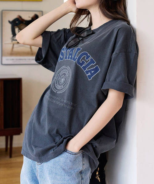 Nostalgia pigment t-shirt/CHARCOAL
