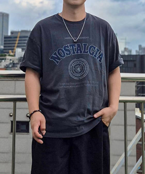 Nostalgia pigment t-shirt/CHARCOAL