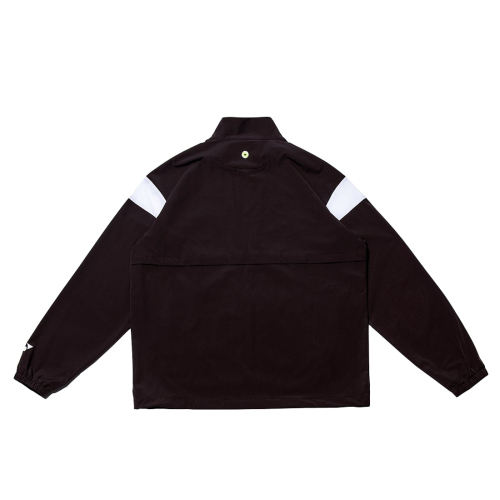 245JJ004U Dark Brown унисекс анорак с контрастной проймой