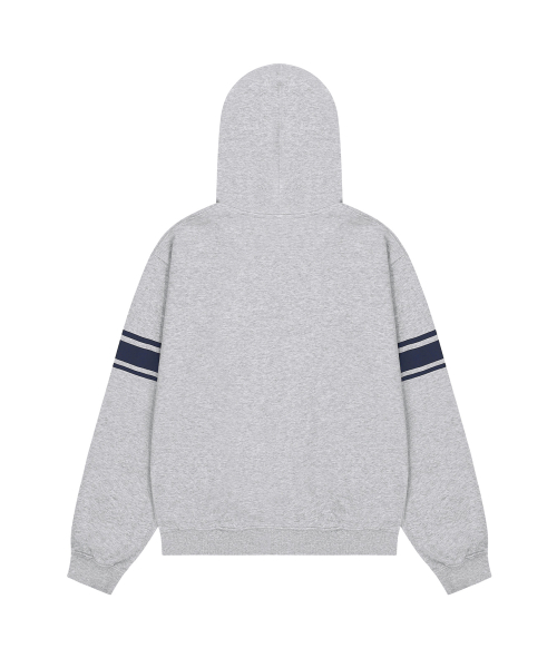 COLLEGE HEART HOODIE ZIP UP- MID MELANGE