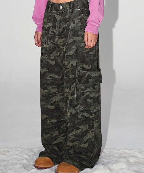 Accent Back String Pants BLACK