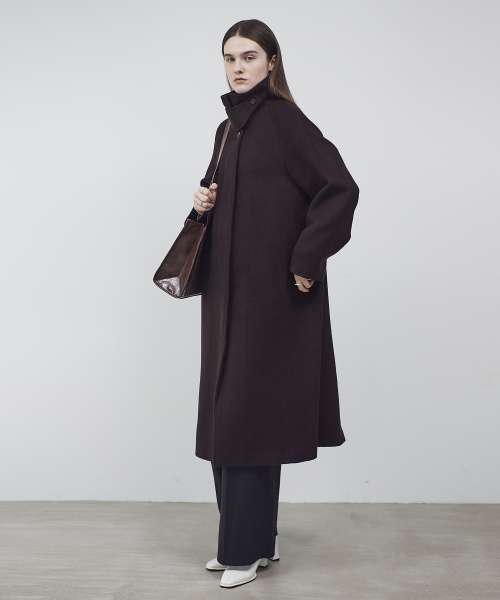 ALPACA BLEND MAC COAT- BROWN