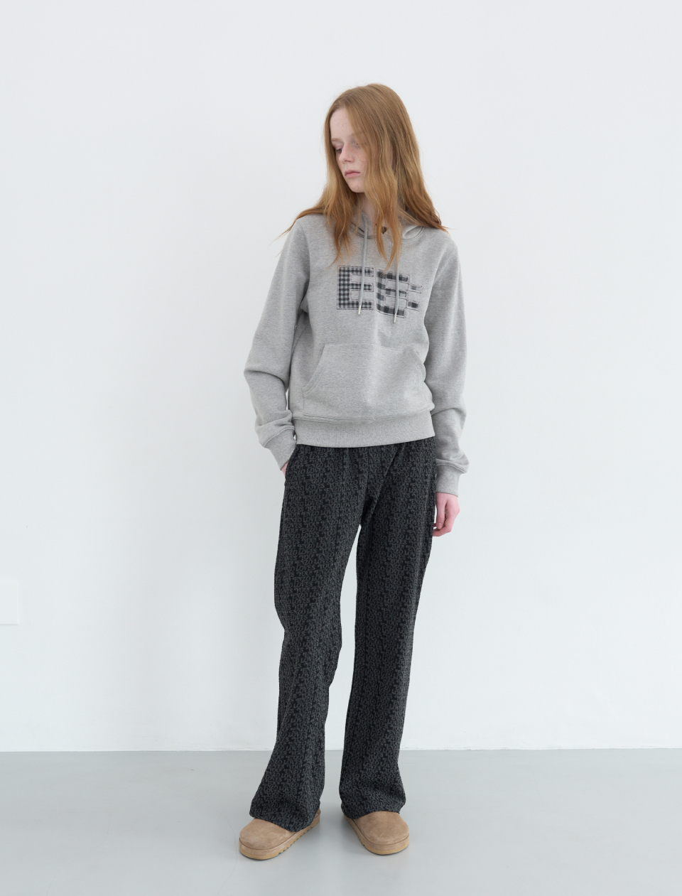 MUSINSA | ENZO BLUES Terry Typo Banding Bootcut Pants (Black)