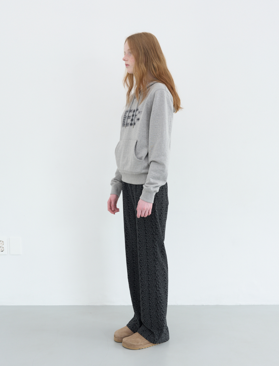 MUSINSA | ENZO BLUES Terry Typo Banding Bootcut Pants (Black)