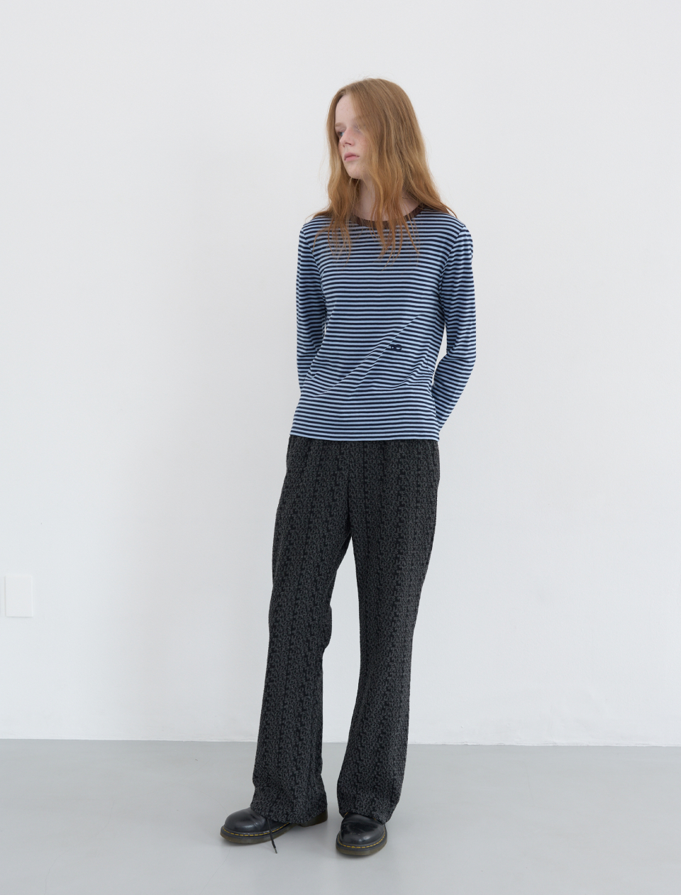 ◇ENZO BLUES◇ Mild Stripe Banding Bootcut Pants Black MUSINSA | ENZO BLUES Striped Jersey Banding Bootcut Pants
