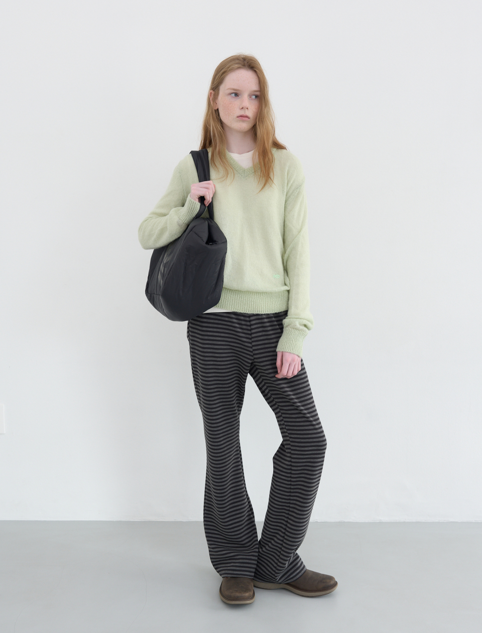 ◇ENZO BLUES◇ Mild Stripe Banding Bootcut Pants Black MUSINSA | ENZO BLUES Striped Jersey Banding Bootcut Pants