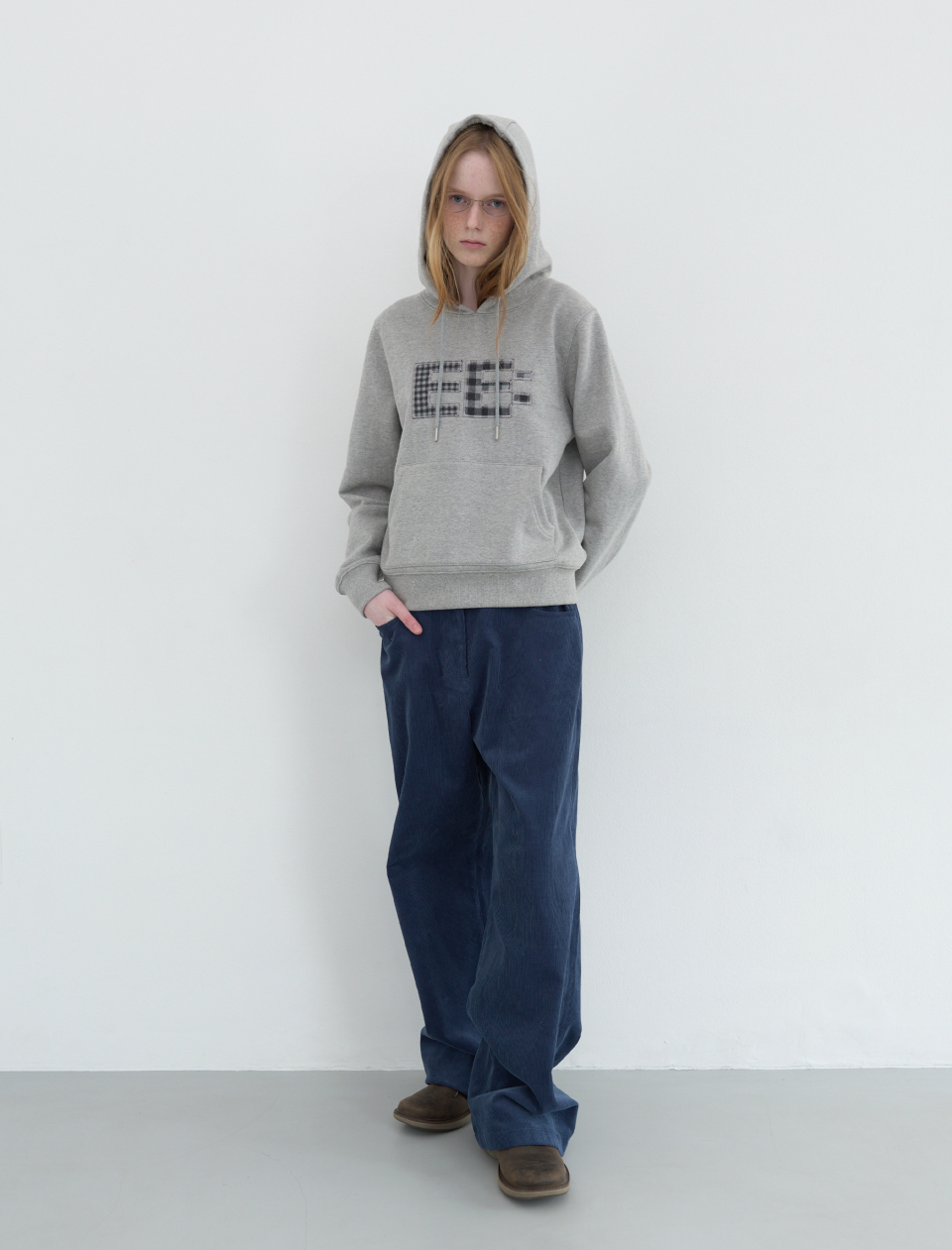 MUSINSA | ENZO BLUES Corduroy Wide Pants (Deep Blue)