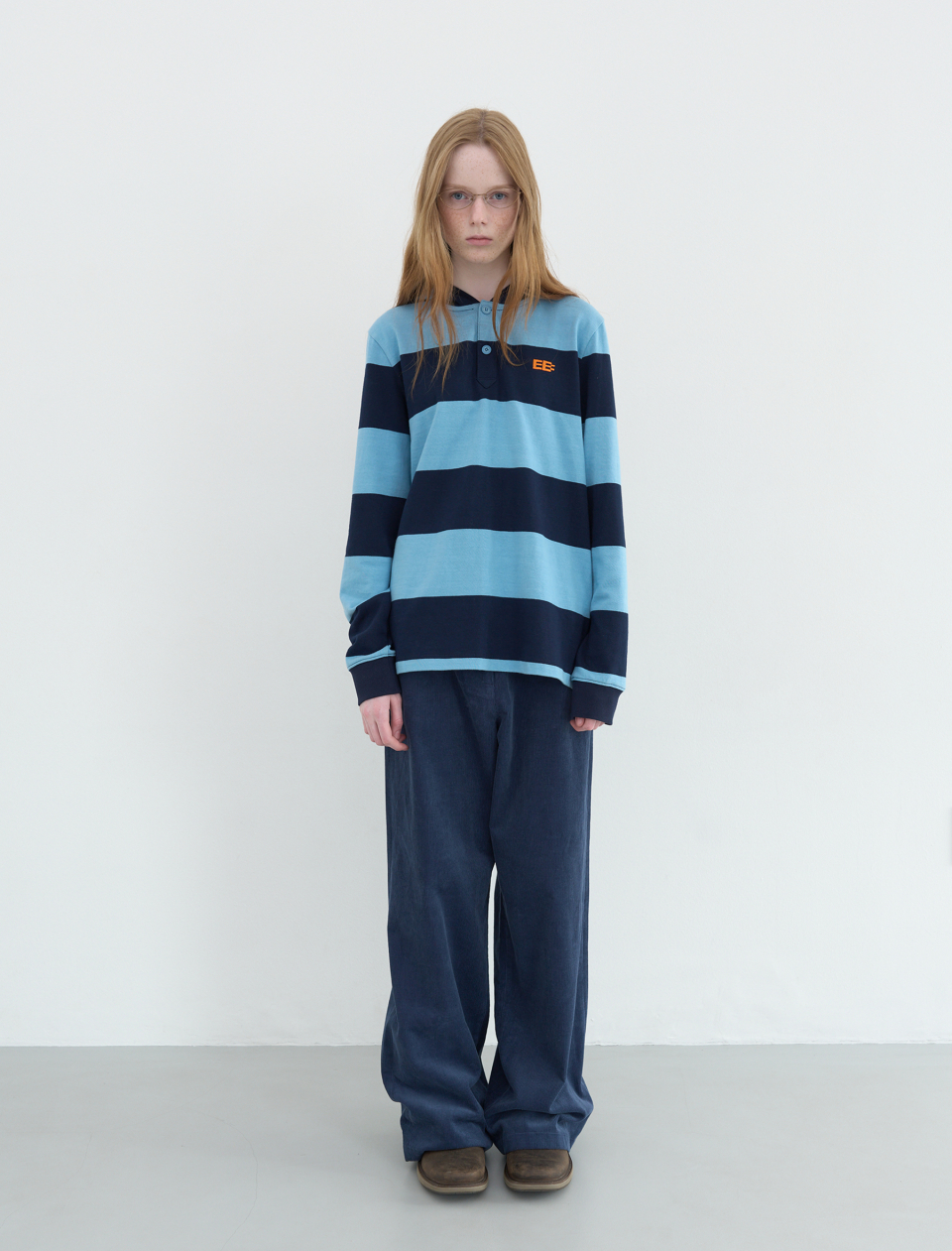 MUSINSA公式 | ENZO BLUES Corduroy Wide Pants (Deep Blue)