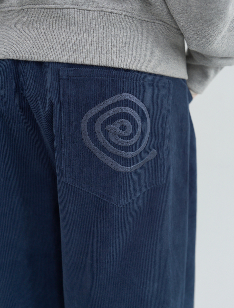 MUSINSA | ENZO BLUES Corduroy Wide Pants (Deep Blue)