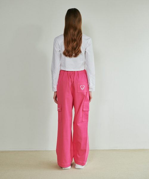 Stitch Cargo Pants- HOT PINK