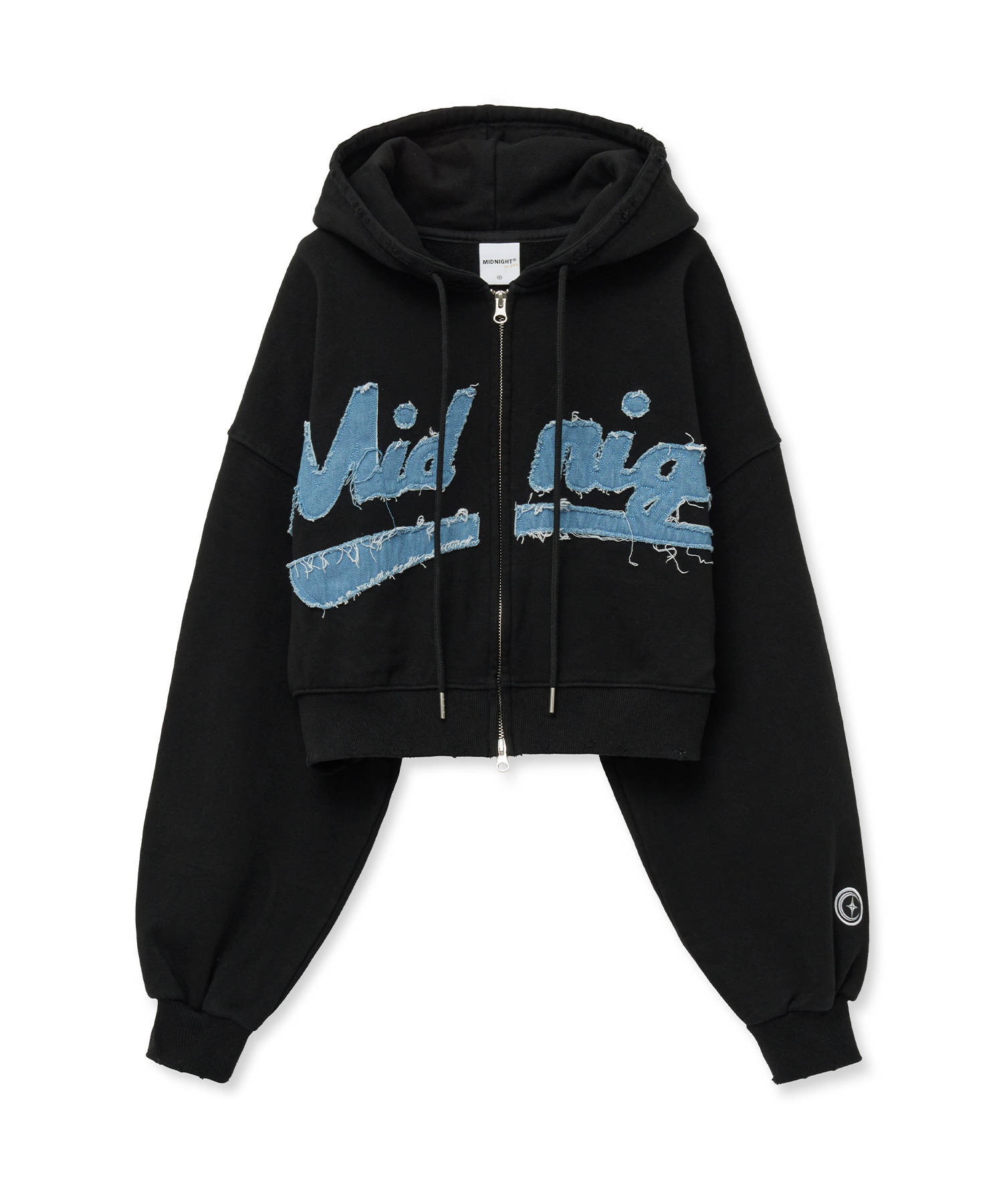 (На флисе) damage hood zip up [black]