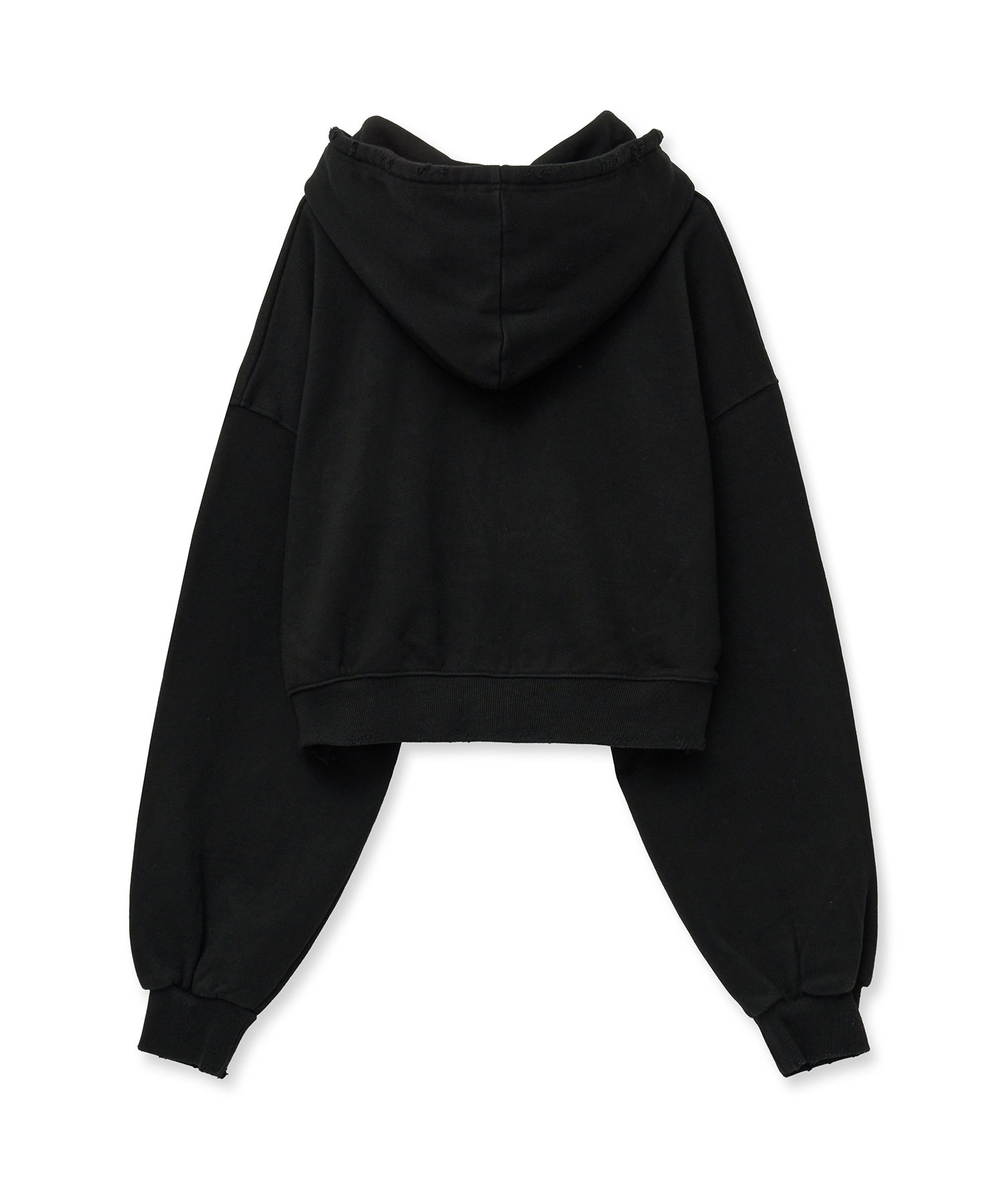 (На флисе) damage hood zip up [black]