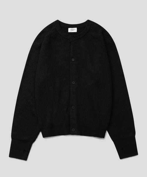 Круглый шерстяной кардиган с вырезом для пальца (5color)