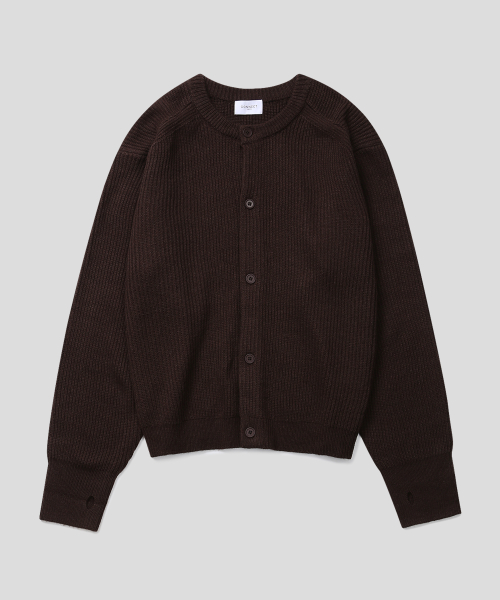Круглый шерстяной кардиган с вырезом для пальца (5color)