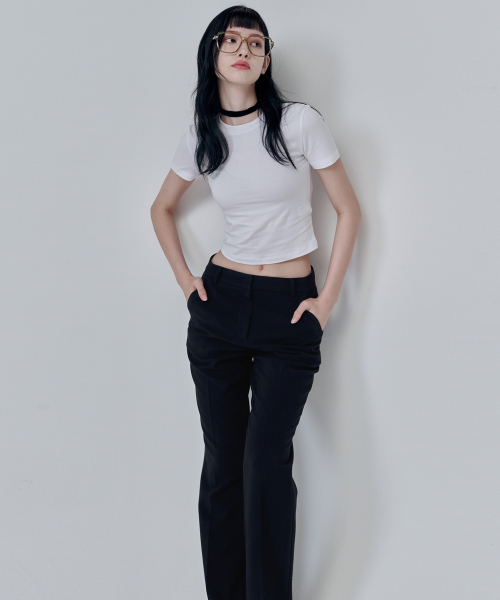 Узкие расклешенные брюки-стретч 2140 (Black)
