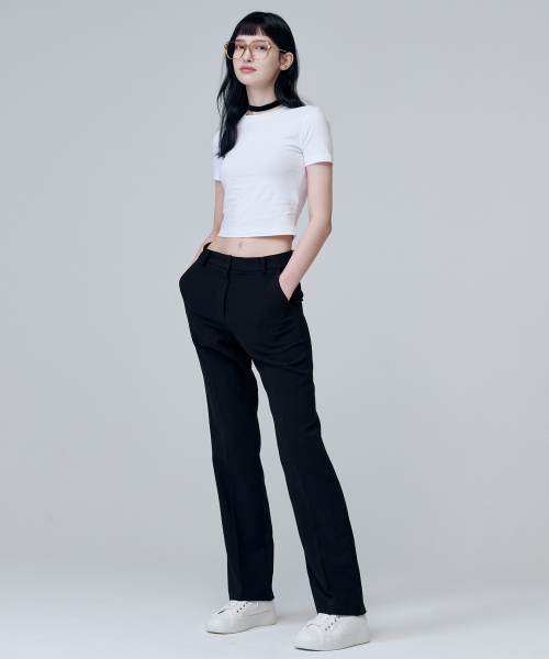 Узкие расклешенные брюки-стретч 2140 (Black)