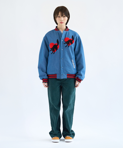 Джинсовый бомбер с котиком (Blue)