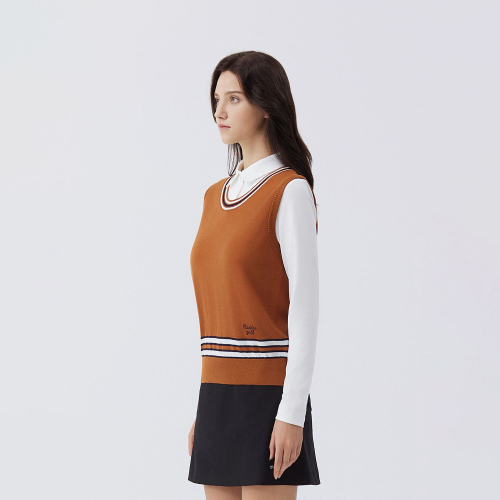 Y Neck трикотаж Vest_CAMEL