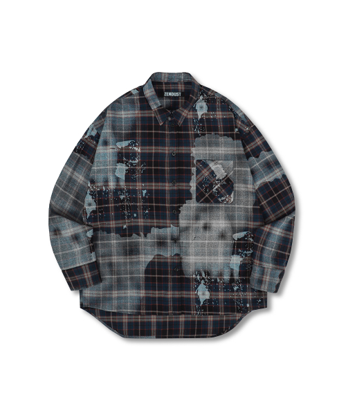 Bappe Overfit Check рубашка BLUE