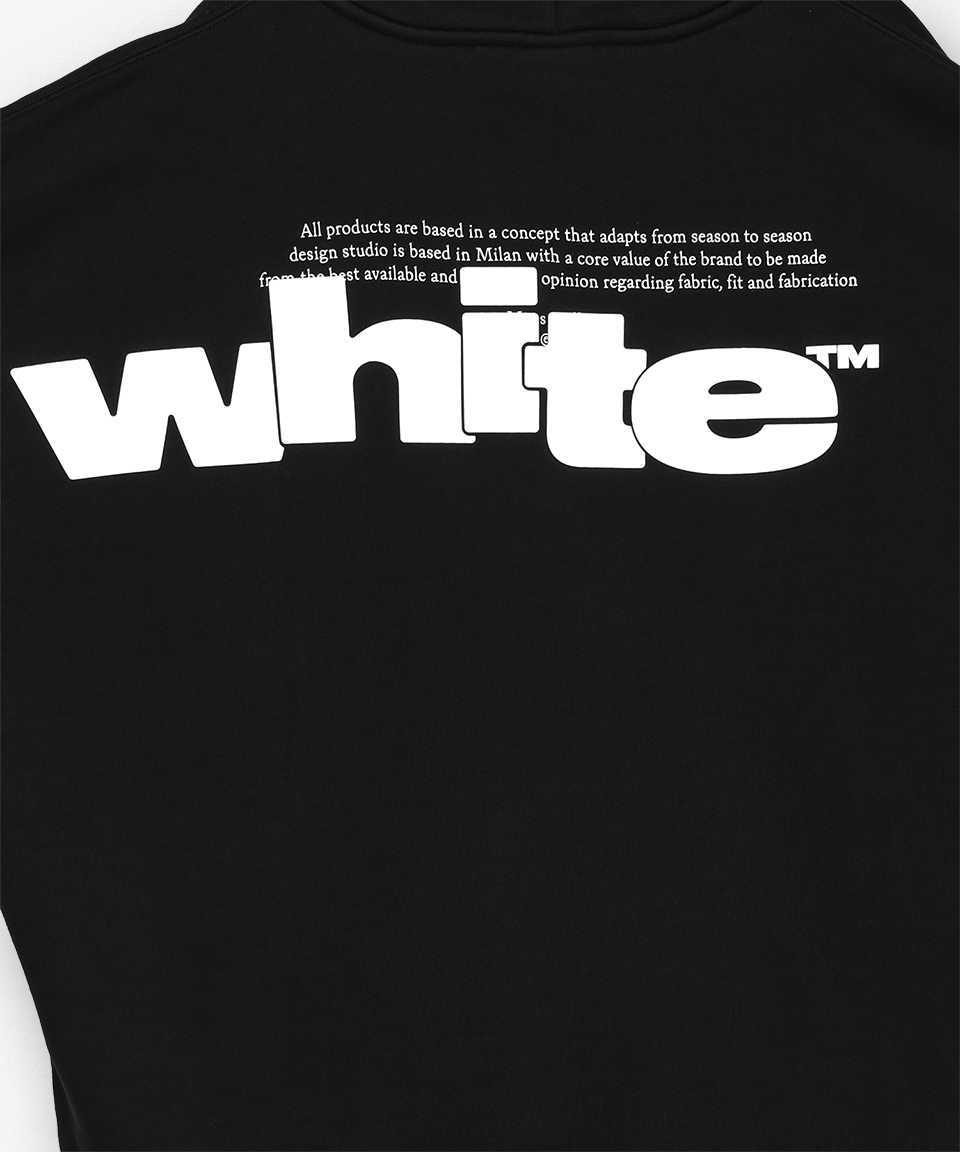 ★Off-White★ Front and back half logo skate hood black OMBB White OW 23 Skate Black Hoodie &vert; OMBB085S24FLE0121022