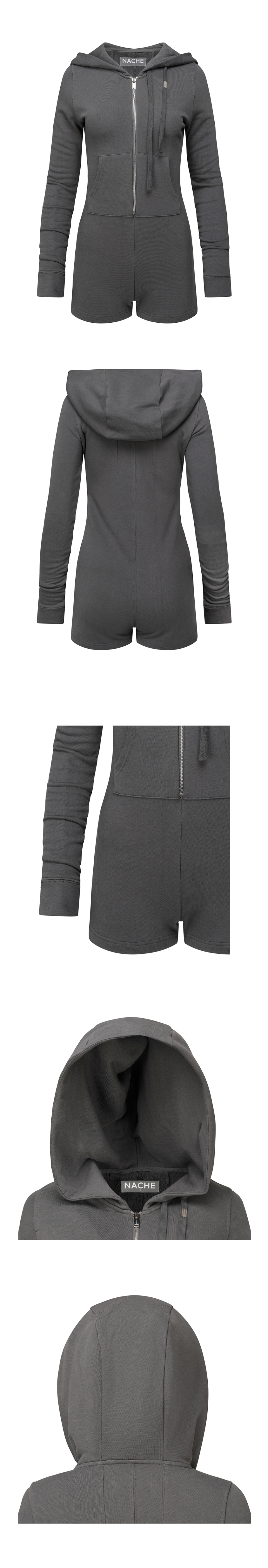 トップス NACHE HOODIE HALF JUMPSUIT / CHA MUSINSA | NACHE HOODIE HALF JUMPSUIT CHARCOAL