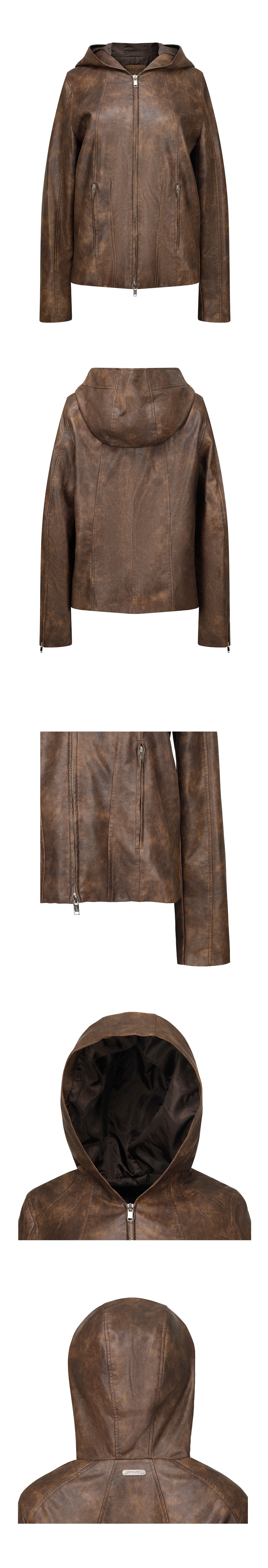 【NACHE】24fw SEAM LINE LEATHER HOODIE JACKET MUSINSA | NACHE SEAM LINE LEATHER HOODIE JACKET (UNISEX