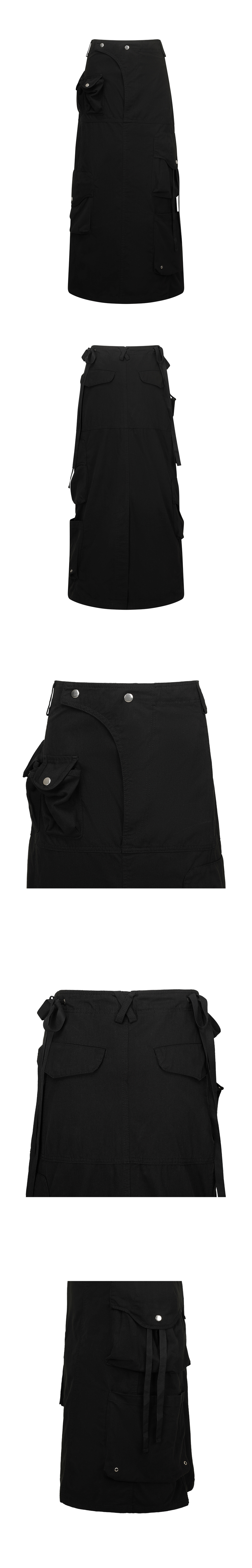 ◆NACHE◆ STRAP CARGO MAXI SKIRT BLACK 23SPBOT02BLK MUSINSA | NACHE STRAP CARGO MAXI SKIRT BLACK