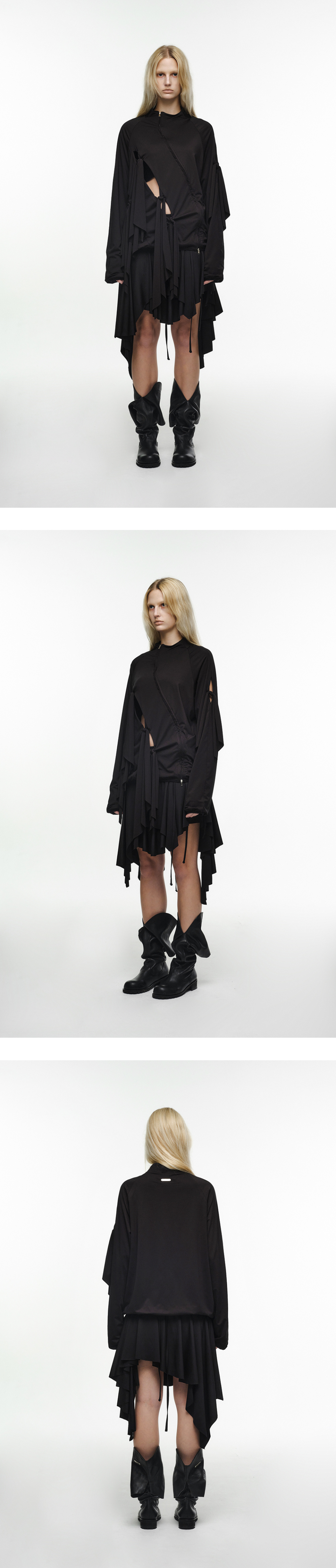 MUSINSA | NACHE TIE JERSEY JACKET BLACK