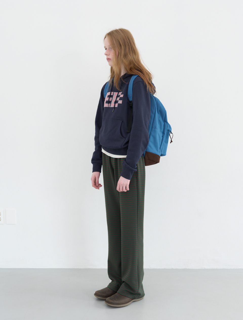 MUSINSA | ENZO BLUES Pixel Logo Classic Backpack (Blue)