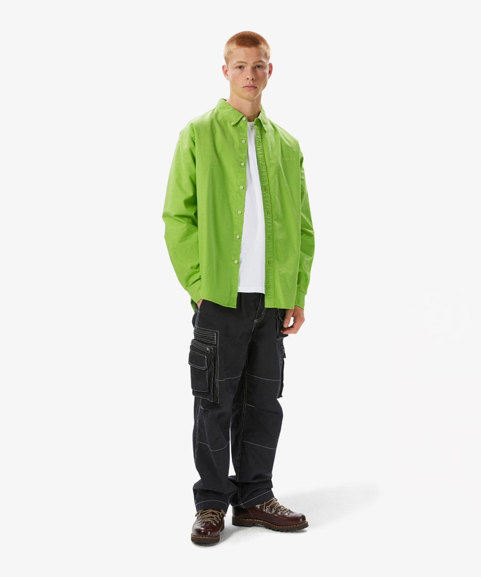 MUSINSA | thisisneverthat® Overdyed T-Logo Oxford Shirt Green