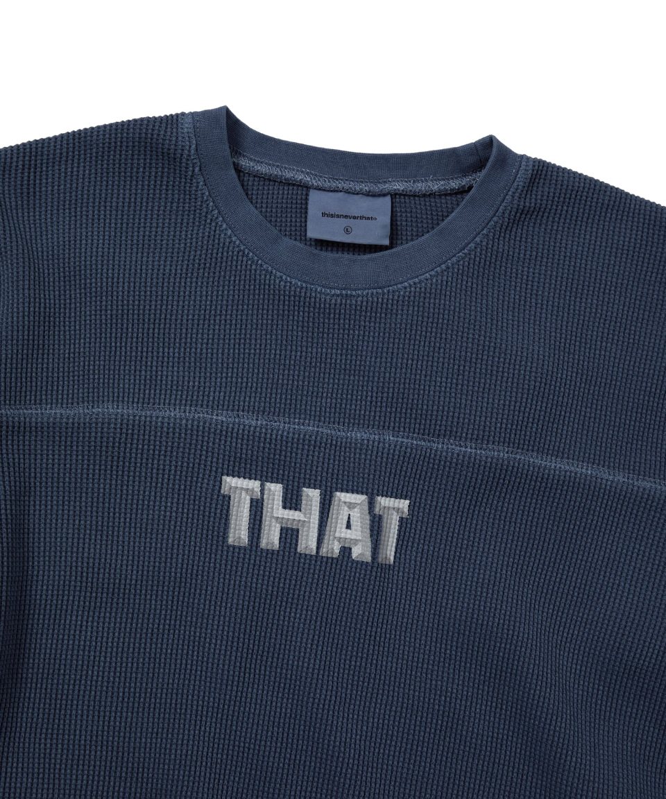MUSINSA | thisisneverthat® THAT Waffle L/S Tee Warm Blue