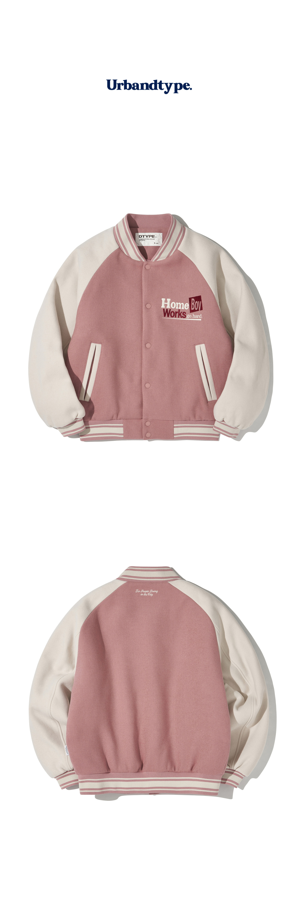 ★ Urbandtype.★ boy Wool Varsity Jacket Pink UBDFJK001 MUSINSA | URBANDTYPE UB Color Block Leather Wool Varsity