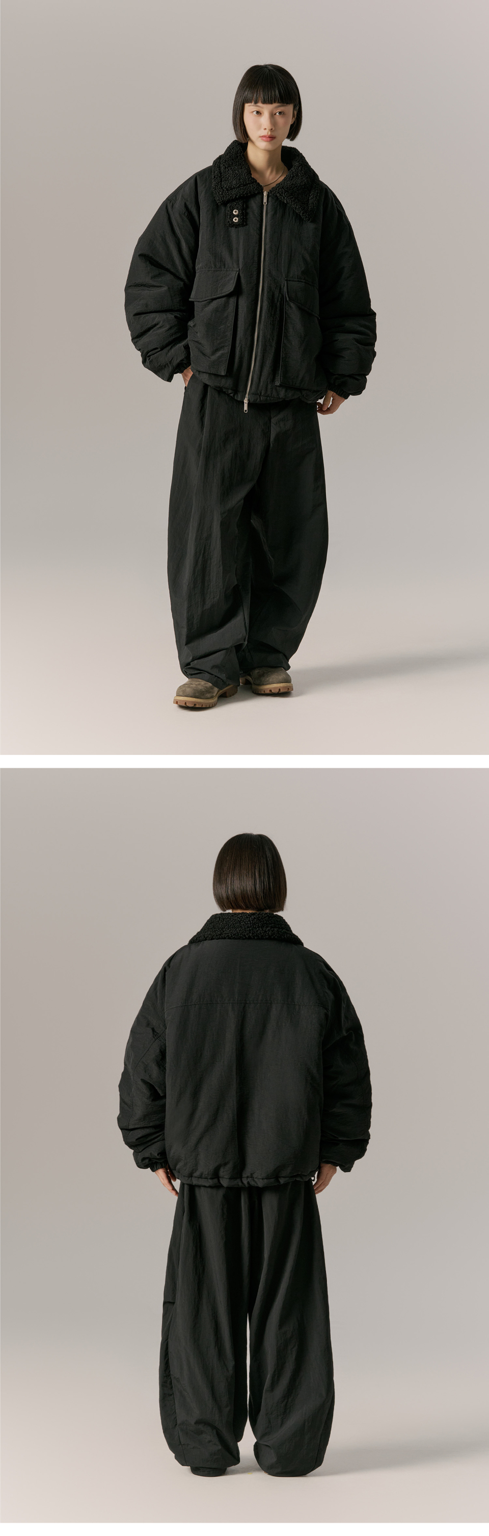 MUSINSA | URBANDTYPE Nylon Mustang Blue Jacket_Black