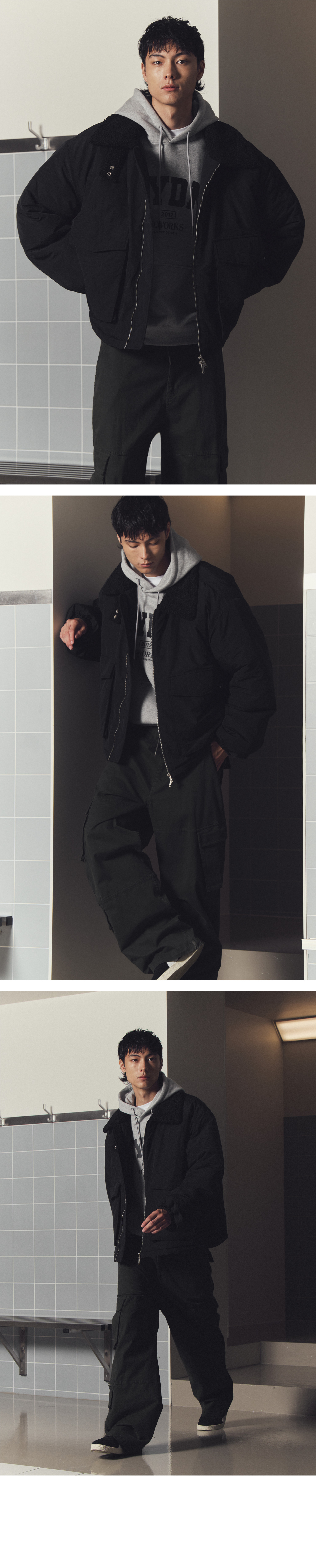 ★ Urbandtype.★ Nylon Mustang Blue Jacket Black UBDWJP001B MUSINSA | URBANDTYPE Nylon Mustang Blue Jacket_Black