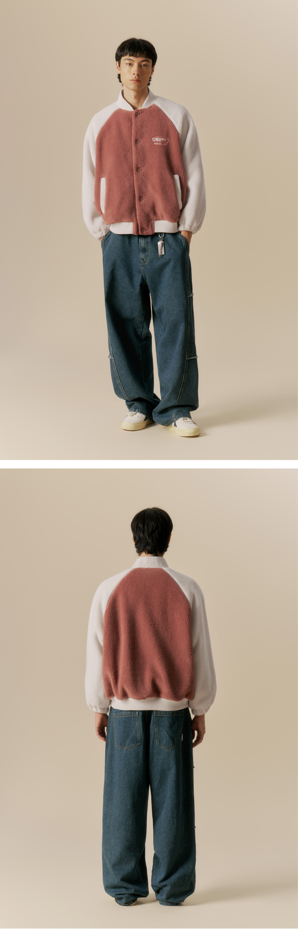패디드 플리스 바시티 자켓_핑크 상세 이미지 5