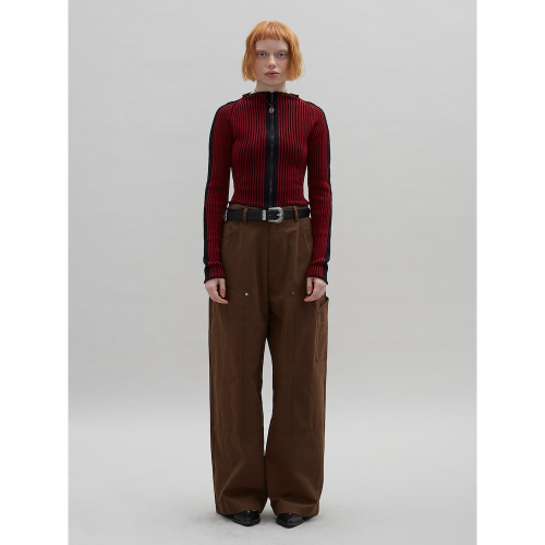 Boat Neck Crop ZipUp кардиган Red