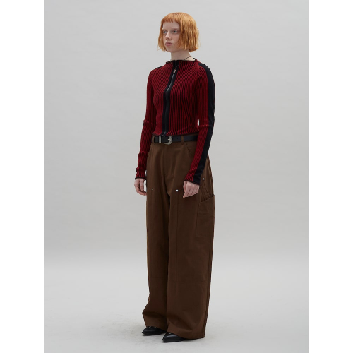 Boat Neck Crop ZipUp кардиган Red
