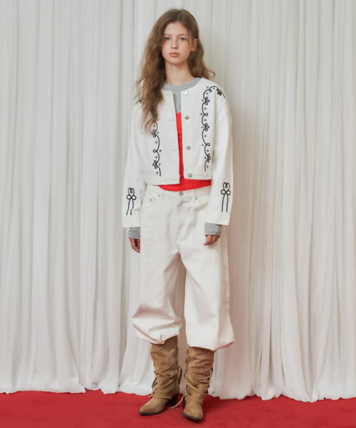 NEEDLEWORK WESTERN DENIM куртка WHITE