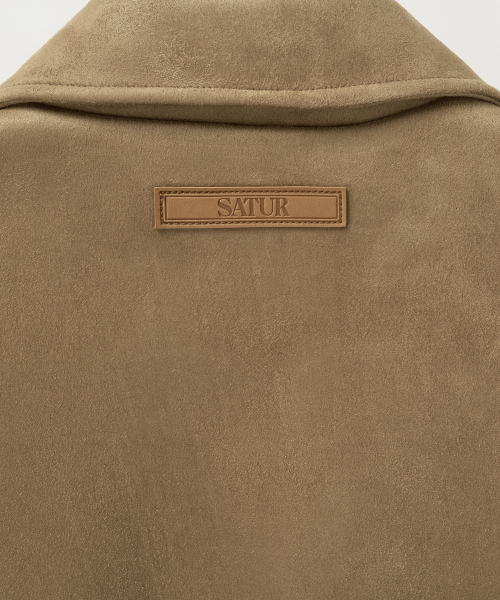 MUSINSA | SATUR (W) Theo Fox Suede Short Jacket Beige