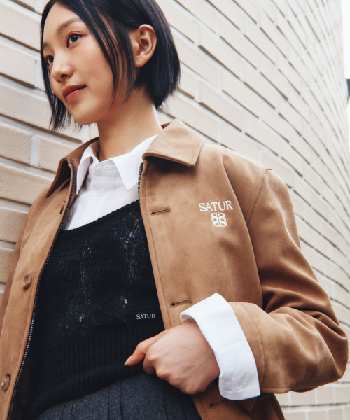 (W) Короткая замшевая куртка Theo Fox Beige