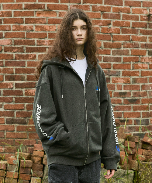 FSB крэк-принт худи на молнии — Dark Grey FZT1030-Z