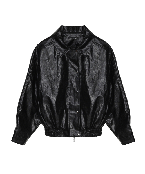 винтаж OVER FIT LEATHER JUMPER_BLACK