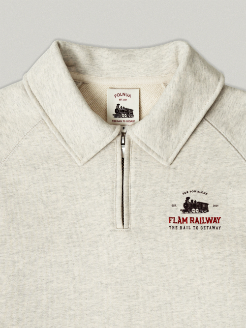 DUR COLLAR на молнии SWEAT SHIRT [OATMEAL]