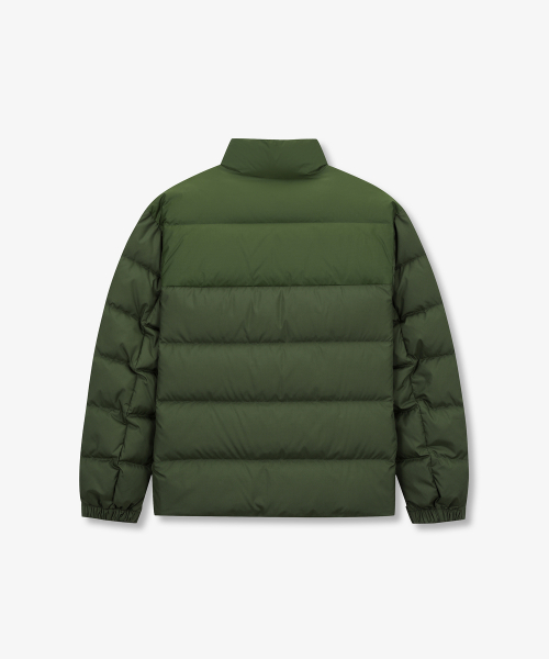 Короткий пуховик с высоким воротником (KHAKI)